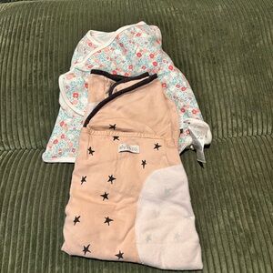 Baby Swaddle Set - Floral and Star Patterns